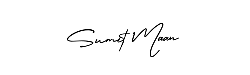 This is the best signature style for the Sumit Maan name. Also you like these signature font (AmerikaSignatureDemo-Regular). Mix name signature. Sumit Maan signature style 3 images and pictures png