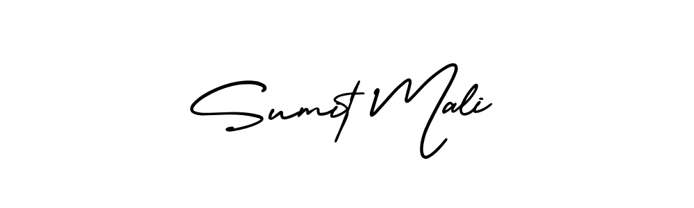 The best way (AmerikaSignatureDemo-Regular) to make a short signature is to pick only two or three words in your name. The name Sumit Mali include a total of six letters. For converting this name. Sumit Mali signature style 3 images and pictures png