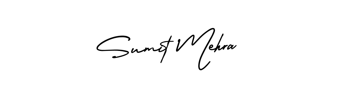 The best way (AmerikaSignatureDemo-Regular) to make a short signature is to pick only two or three words in your name. The name Sumit Mehra include a total of six letters. For converting this name. Sumit Mehra signature style 3 images and pictures png