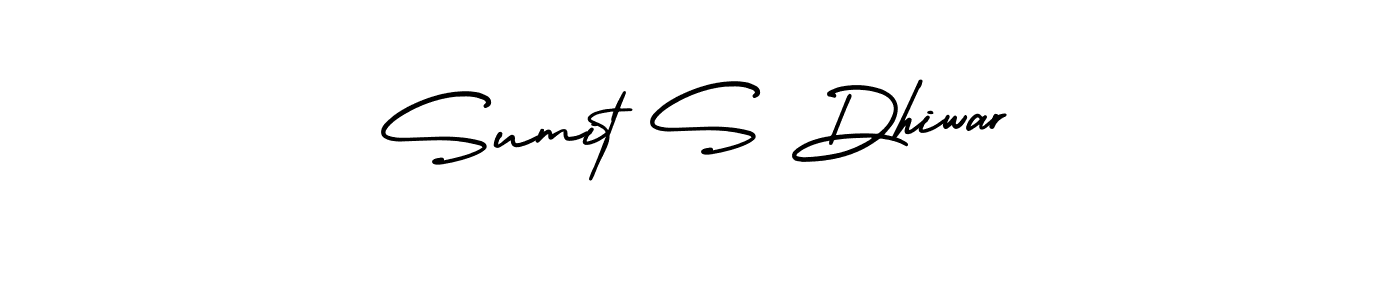 if you are searching for the best signature style for your name Sumit S Dhiwar. so please give up your signature search. here we have designed multiple signature styles  using AmerikaSignatureDemo-Regular. Sumit S Dhiwar signature style 3 images and pictures png