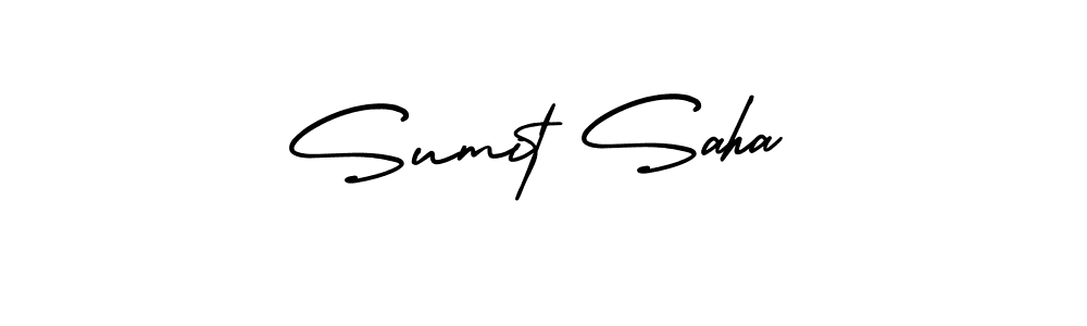 The best way (AmerikaSignatureDemo-Regular) to make a short signature is to pick only two or three words in your name. The name Sumit Saha include a total of six letters. For converting this name. Sumit Saha signature style 3 images and pictures png