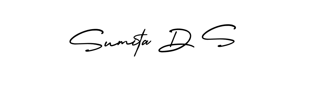 The best way (AmerikaSignatureDemo-Regular) to make a short signature is to pick only two or three words in your name. The name Sumita D S include a total of six letters. For converting this name. Sumita D S signature style 3 images and pictures png