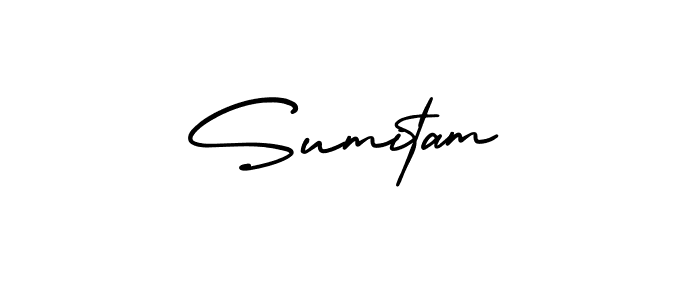 Sumitam stylish signature style. Best Handwritten Sign (AmerikaSignatureDemo-Regular) for my name. Handwritten Signature Collection Ideas for my name Sumitam. Sumitam signature style 3 images and pictures png