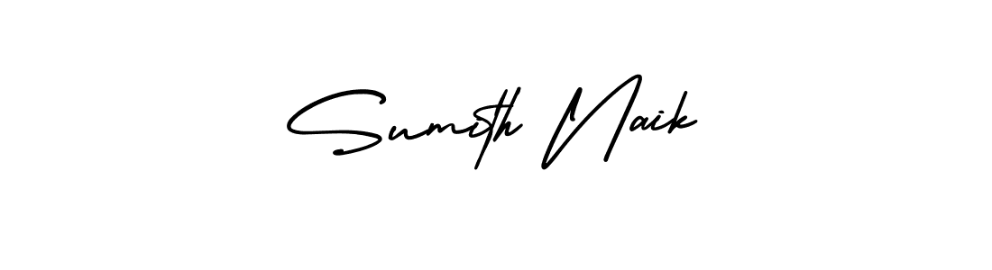 You should practise on your own different ways (AmerikaSignatureDemo-Regular) to write your name (Sumith Naik) in signature. don't let someone else do it for you. Sumith Naik signature style 3 images and pictures png