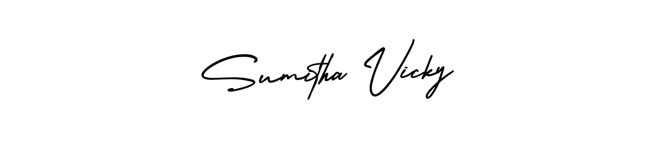 Also You can easily find your signature by using the search form. We will create Sumitha Vicky name handwritten signature images for you free of cost using AmerikaSignatureDemo-Regular sign style. Sumitha Vicky signature style 3 images and pictures png