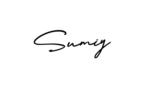 How to make Sumiy name signature. Use AmerikaSignatureDemo-Regular style for creating short signs online. This is the latest handwritten sign. Sumiy signature style 3 images and pictures png