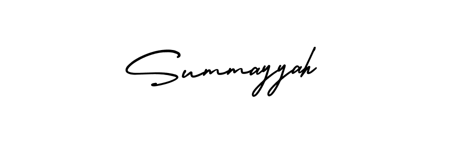 It looks lik you need a new signature style for name Summayyah. Design unique handwritten (AmerikaSignatureDemo-Regular) signature with our free signature maker in just a few clicks. Summayyah signature style 3 images and pictures png