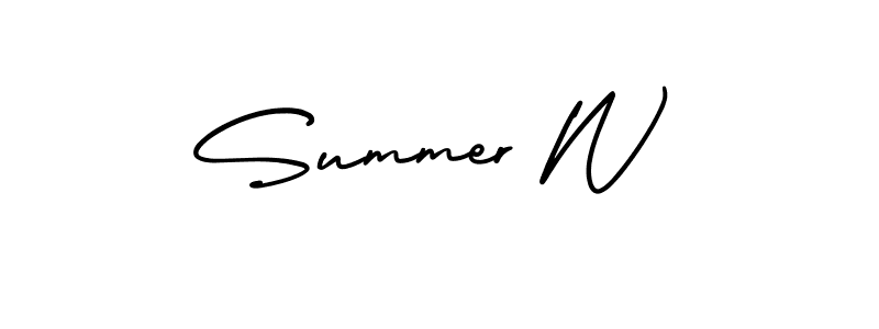 This is the best signature style for the Summer W name. Also you like these signature font (AmerikaSignatureDemo-Regular). Mix name signature. Summer W signature style 3 images and pictures png
