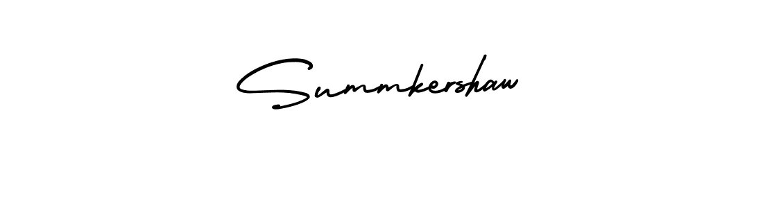 The best way (AmerikaSignatureDemo-Regular) to make a short signature is to pick only two or three words in your name. The name Summkershaw include a total of six letters. For converting this name. Summkershaw signature style 3 images and pictures png