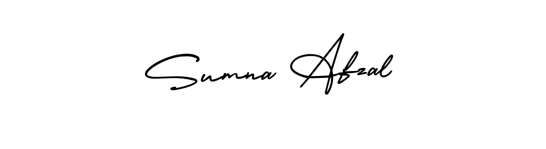 Make a beautiful signature design for name Sumna Afzal. With this signature (AmerikaSignatureDemo-Regular) style, you can create a handwritten signature for free. Sumna Afzal signature style 3 images and pictures png