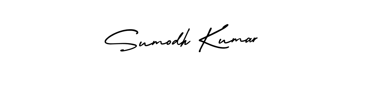 Make a beautiful signature design for name Sumodh Kumar. With this signature (AmerikaSignatureDemo-Regular) style, you can create a handwritten signature for free. Sumodh Kumar signature style 3 images and pictures png