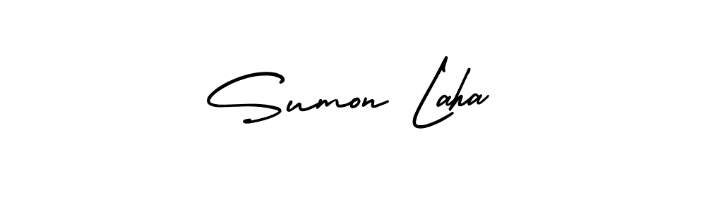 How to make Sumon Laha signature? AmerikaSignatureDemo-Regular is a professional autograph style. Create handwritten signature for Sumon Laha name. Sumon Laha signature style 3 images and pictures png