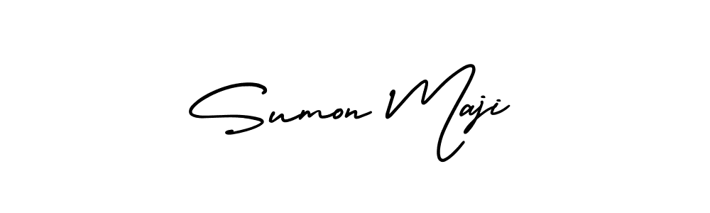 Also You can easily find your signature by using the search form. We will create Sumon Maji name handwritten signature images for you free of cost using AmerikaSignatureDemo-Regular sign style. Sumon Maji signature style 3 images and pictures png