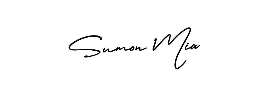How to Draw Sumon Mia signature style? AmerikaSignatureDemo-Regular is a latest design signature styles for name Sumon Mia. Sumon Mia signature style 3 images and pictures png