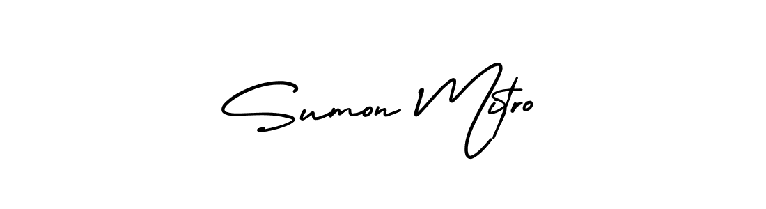 How to Draw Sumon Mitro signature style? AmerikaSignatureDemo-Regular is a latest design signature styles for name Sumon Mitro. Sumon Mitro signature style 3 images and pictures png