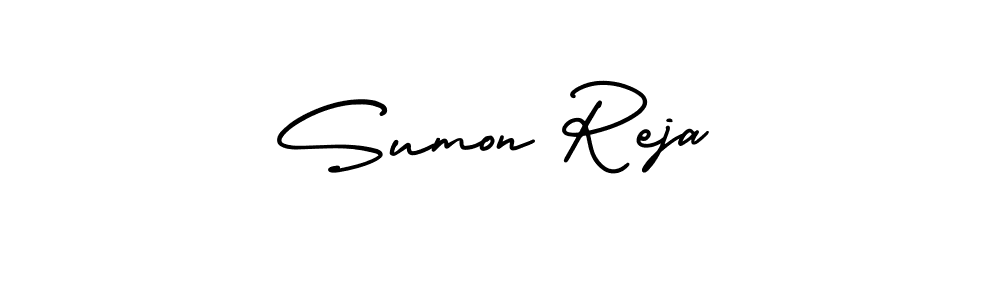 How to make Sumon Reja name signature. Use AmerikaSignatureDemo-Regular style for creating short signs online. This is the latest handwritten sign. Sumon Reja signature style 3 images and pictures png