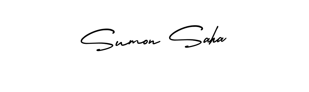 It looks lik you need a new signature style for name Sumon Saha. Design unique handwritten (AmerikaSignatureDemo-Regular) signature with our free signature maker in just a few clicks. Sumon Saha signature style 3 images and pictures png