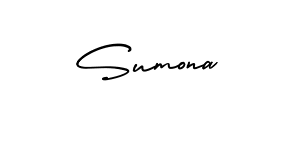 The best way (AmerikaSignatureDemo-Regular) to make a short signature is to pick only two or three words in your name. The name Sumona include a total of six letters. For converting this name. Sumona signature style 3 images and pictures png