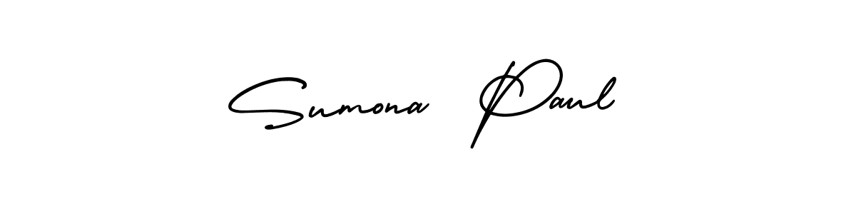 This is the best signature style for the Sumona  Paul name. Also you like these signature font (AmerikaSignatureDemo-Regular). Mix name signature. Sumona  Paul signature style 3 images and pictures png