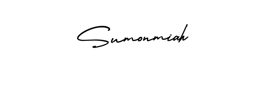 Sumonmiah stylish signature style. Best Handwritten Sign (AmerikaSignatureDemo-Regular) for my name. Handwritten Signature Collection Ideas for my name Sumonmiah. Sumonmiah signature style 3 images and pictures png