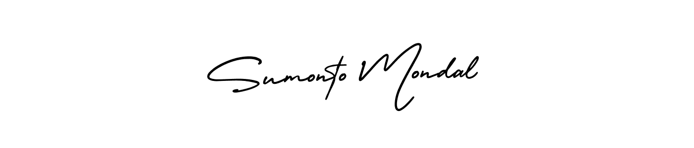 How to make Sumonto Mondal signature? AmerikaSignatureDemo-Regular is a professional autograph style. Create handwritten signature for Sumonto Mondal name. Sumonto Mondal signature style 3 images and pictures png