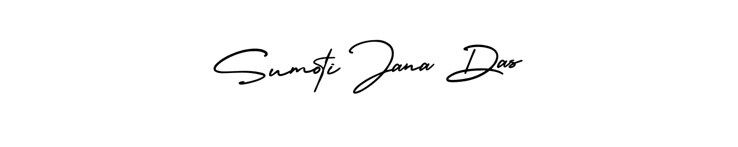 You should practise on your own different ways (AmerikaSignatureDemo-Regular) to write your name (Sumoti Jana Das) in signature. don't let someone else do it for you. Sumoti Jana Das signature style 3 images and pictures png