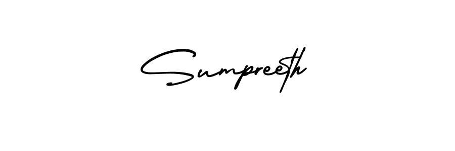 Sumpreeth stylish signature style. Best Handwritten Sign (AmerikaSignatureDemo-Regular) for my name. Handwritten Signature Collection Ideas for my name Sumpreeth. Sumpreeth signature style 3 images and pictures png