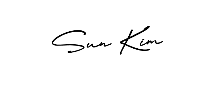Make a beautiful signature design for name Sun Kim. With this signature (AmerikaSignatureDemo-Regular) style, you can create a handwritten signature for free. Sun Kim signature style 3 images and pictures png