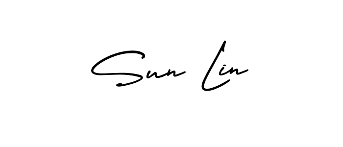 You should practise on your own different ways (AmerikaSignatureDemo-Regular) to write your name (Sun Lin) in signature. don't let someone else do it for you. Sun Lin signature style 3 images and pictures png