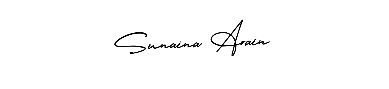 This is the best signature style for the Sunaina Arain name. Also you like these signature font (AmerikaSignatureDemo-Regular). Mix name signature. Sunaina Arain signature style 3 images and pictures png