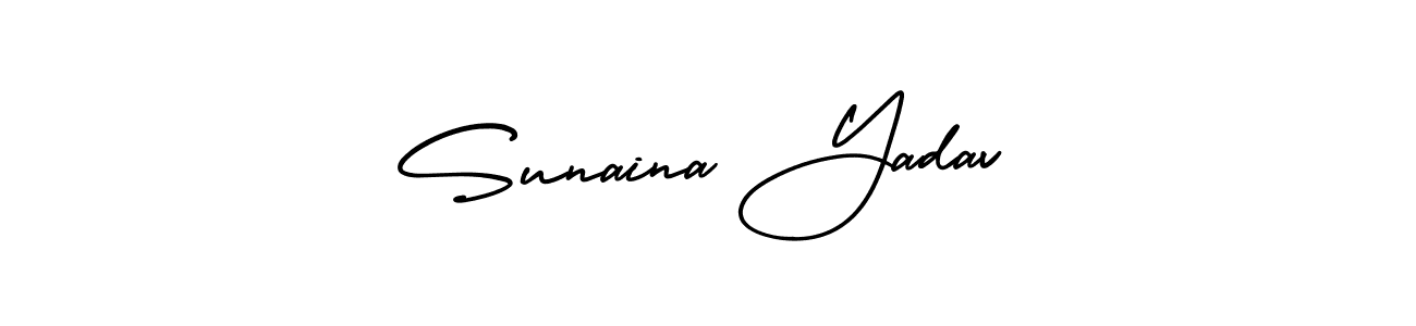 Make a short Sunaina Yadav signature style. Manage your documents anywhere anytime using AmerikaSignatureDemo-Regular. Create and add eSignatures, submit forms, share and send files easily. Sunaina Yadav signature style 3 images and pictures png