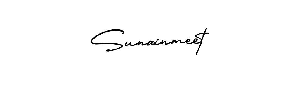 The best way (AmerikaSignatureDemo-Regular) to make a short signature is to pick only two or three words in your name. The name Sunainmeet include a total of six letters. For converting this name. Sunainmeet signature style 3 images and pictures png