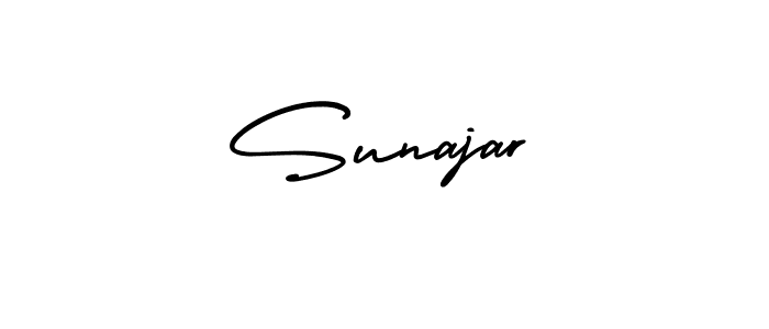 How to make Sunajar name signature. Use AmerikaSignatureDemo-Regular style for creating short signs online. This is the latest handwritten sign. Sunajar signature style 3 images and pictures png