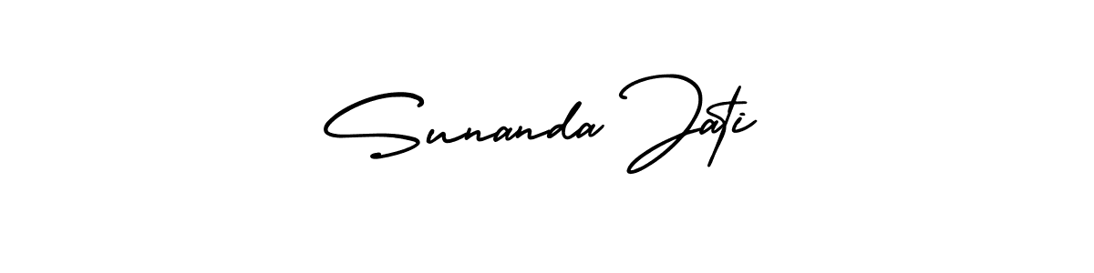 How to make Sunanda Jati name signature. Use AmerikaSignatureDemo-Regular style for creating short signs online. This is the latest handwritten sign. Sunanda Jati signature style 3 images and pictures png