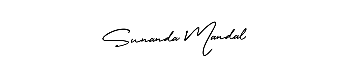 This is the best signature style for the Sunanda Mandal name. Also you like these signature font (AmerikaSignatureDemo-Regular). Mix name signature. Sunanda Mandal signature style 3 images and pictures png