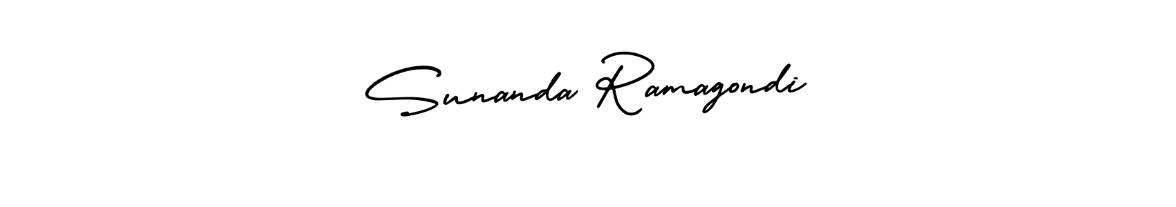 How to make Sunanda Ramagondi name signature. Use AmerikaSignatureDemo-Regular style for creating short signs online. This is the latest handwritten sign. Sunanda Ramagondi signature style 3 images and pictures png