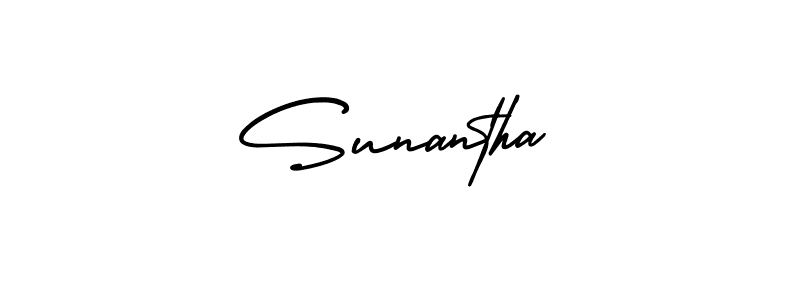 Make a short Sunantha signature style. Manage your documents anywhere anytime using AmerikaSignatureDemo-Regular. Create and add eSignatures, submit forms, share and send files easily. Sunantha signature style 3 images and pictures png