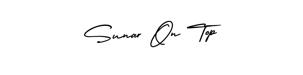 This is the best signature style for the Sunar On Top name. Also you like these signature font (AmerikaSignatureDemo-Regular). Mix name signature. Sunar On Top signature style 3 images and pictures png