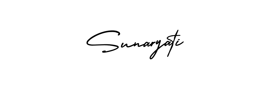 Use a signature maker to create a handwritten signature online. With this signature software, you can design (AmerikaSignatureDemo-Regular) your own signature for name Sunaryati. Sunaryati signature style 3 images and pictures png