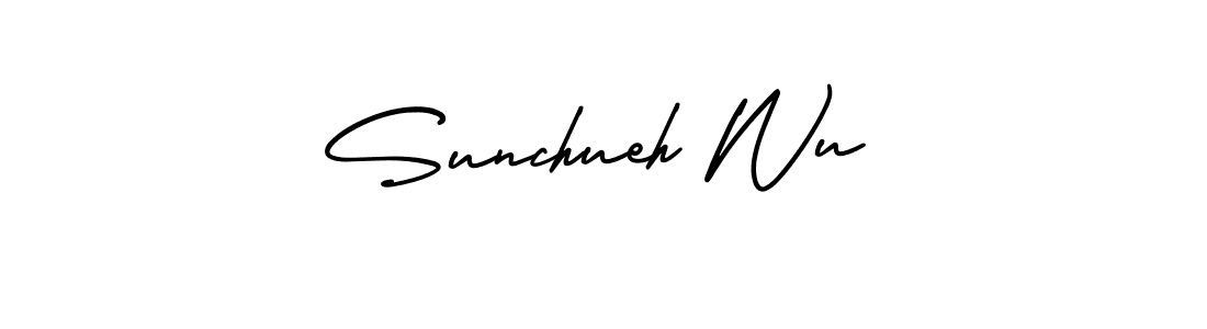 Make a beautiful signature design for name Sunchueh Wu. With this signature (AmerikaSignatureDemo-Regular) style, you can create a handwritten signature for free. Sunchueh Wu signature style 3 images and pictures png