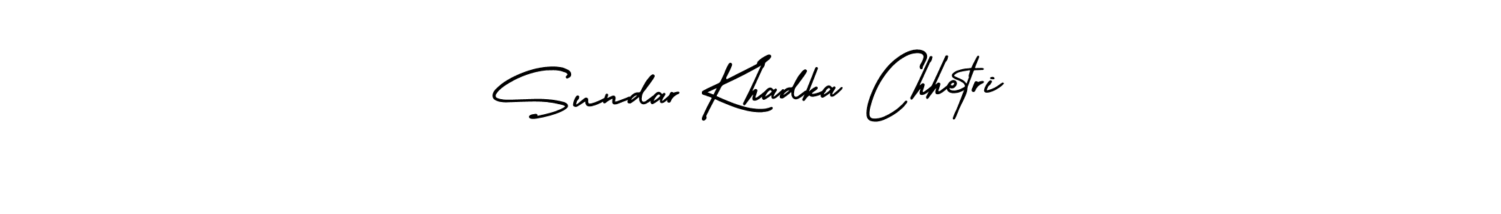 It looks lik you need a new signature style for name Sundar Khadka Chhetri. Design unique handwritten (AmerikaSignatureDemo-Regular) signature with our free signature maker in just a few clicks. Sundar Khadka Chhetri signature style 3 images and pictures png