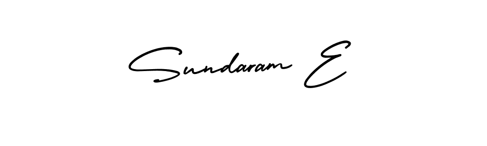 The best way (AmerikaSignatureDemo-Regular) to make a short signature is to pick only two or three words in your name. The name Sundaram E include a total of six letters. For converting this name. Sundaram E signature style 3 images and pictures png