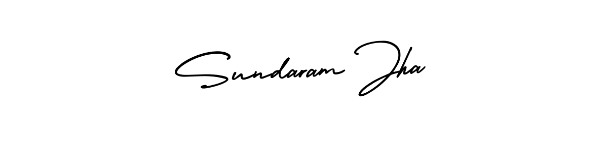 The best way (AmerikaSignatureDemo-Regular) to make a short signature is to pick only two or three words in your name. The name Sundaram Jha include a total of six letters. For converting this name. Sundaram Jha signature style 3 images and pictures png