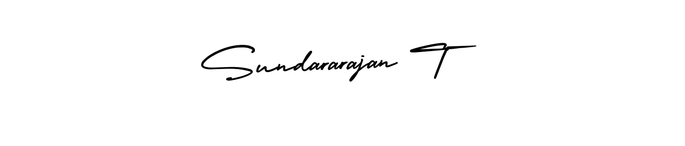 The best way (AmerikaSignatureDemo-Regular) to make a short signature is to pick only two or three words in your name. The name Sundararajan T include a total of six letters. For converting this name. Sundararajan T signature style 3 images and pictures png