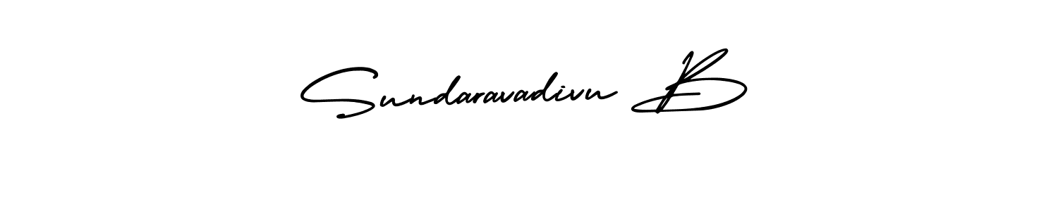 How to make Sundaravadivu B name signature. Use AmerikaSignatureDemo-Regular style for creating short signs online. This is the latest handwritten sign. Sundaravadivu B signature style 3 images and pictures png