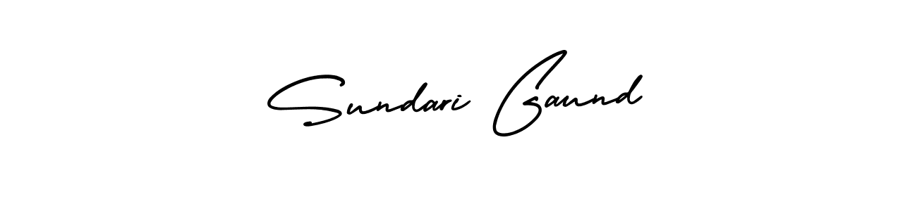 It looks lik you need a new signature style for name Sundari Gaund. Design unique handwritten (AmerikaSignatureDemo-Regular) signature with our free signature maker in just a few clicks. Sundari Gaund signature style 3 images and pictures png