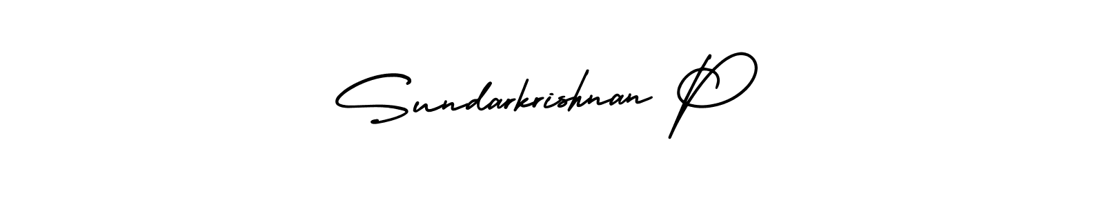 It looks lik you need a new signature style for name Sundarkrishnan P. Design unique handwritten (AmerikaSignatureDemo-Regular) signature with our free signature maker in just a few clicks. Sundarkrishnan P signature style 3 images and pictures png