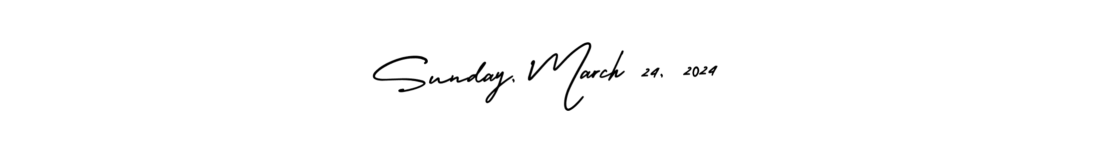 How to make Sunday, March 24, 2024 name signature. Use AmerikaSignatureDemo-Regular style for creating short signs online. This is the latest handwritten sign. Sunday, March 24, 2024 signature style 3 images and pictures png