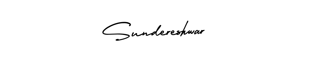 How to make Sundereshwar name signature. Use AmerikaSignatureDemo-Regular style for creating short signs online. This is the latest handwritten sign. Sundereshwar signature style 3 images and pictures png