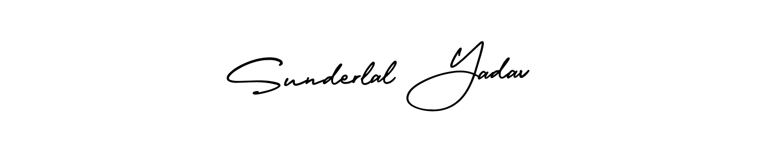 AmerikaSignatureDemo-Regular is a professional signature style that is perfect for those who want to add a touch of class to their signature. It is also a great choice for those who want to make their signature more unique. Get Sunderlal Yadav name to fancy signature for free. Sunderlal Yadav signature style 3 images and pictures png